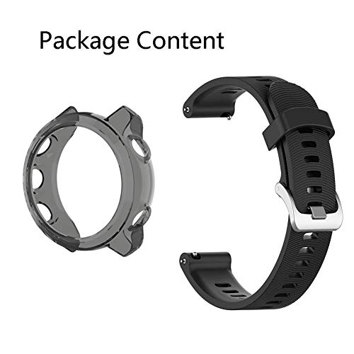 Shuaxi Watch Band (1+1Pack) Compatible For Garmin Forerunner 245/245 Music, 20Mm Silicone Replacement Bands And Soft Tpu Protective Case For Smartwatch #TOP5