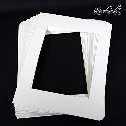 Pack of 30 Inches White Picture Mats with White Core Bevel Cut for 8x10 Photos