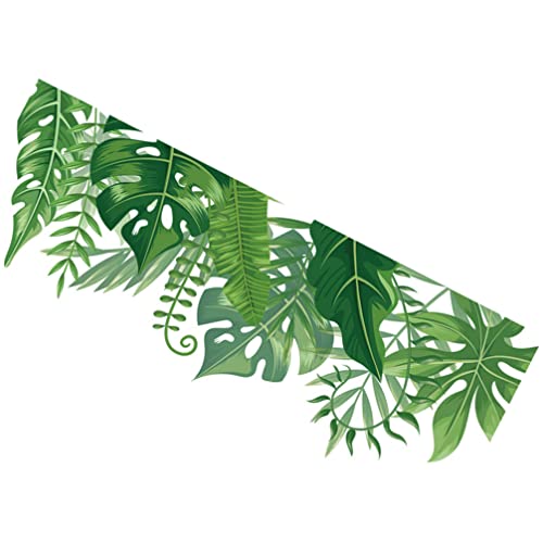 FOMIYES Large Green Leaf Wall Decals Tropical Plant Leaves Wall Decal Peel and Stick Removable Monstera Leaf Window Stickers for Kids Bedroom Nursery Playroom Jungle Party Decor
