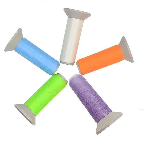 Neomark 5 Colors Halloween Orange Pink White Green Blue Glow in The Dark Embroidery Thread 500 Yard X5 (5 colors)