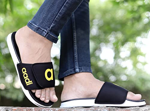 Image of AADI Men's Synthetic Leather Daily Casual Sliders /Flip Flop & Slippers
