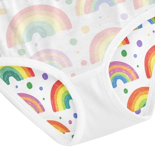 ZZKKO Rainbow Polka Dots Girls Underwear Toddler Panties for Girls Comfort Brief Size 2-8T4