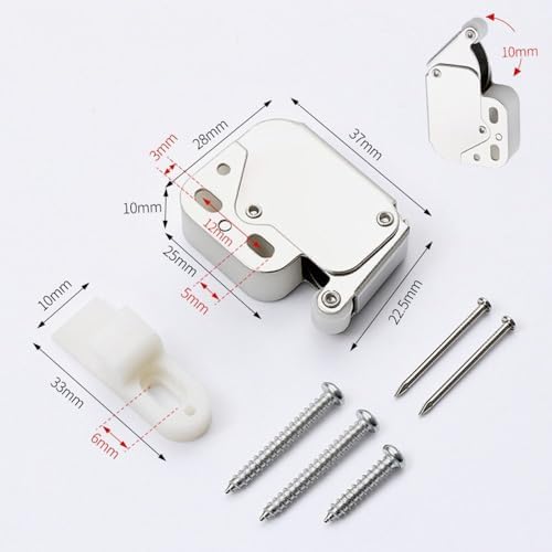 Durable Spring Sliding Door Catcher with Suction for Cabinet Furniture Hardware Latch(Style 2)