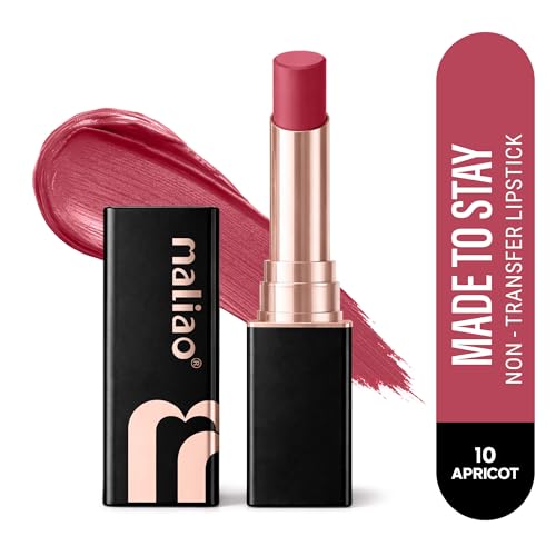 Image of Maliao Made To Stay Lipstick | Non-Transfer Lipstick | Matte Finish | Long-Lasting & Smudge-Proof Formula | Comfortable All-Day Wear | Apricot | 3.8g