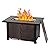 44" Gas Fire Pit Table 50,000 BTU Propane Firepit Rectangular Fire Table with Slate Table Top & Hidden Tank Holder, Fire Pit Table with Double Lid & Glass Fire Stones for Patio Backyard