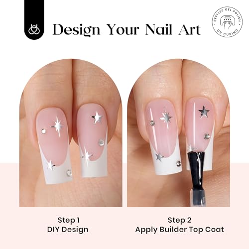 Beetles X Press Plus On Nails Kit - Rose French | Pink Long Square French Tip Press On Nails | 224Pcs 16 Sizes All-in-One Kit With Nail Glue,Remover,Builder Top Coat,Nail Lamp