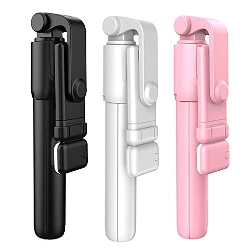 Mini trípode portátil extensible para teléfono SCRUBY blanco inalámbrico con palo selfie y luz 6