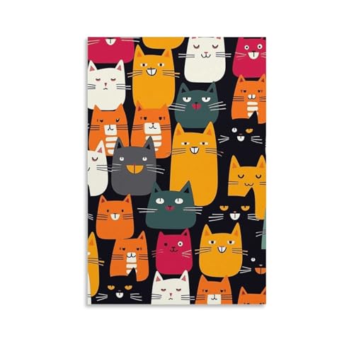 Impression sur toile murale de chat avec finition moderne de haute qualité