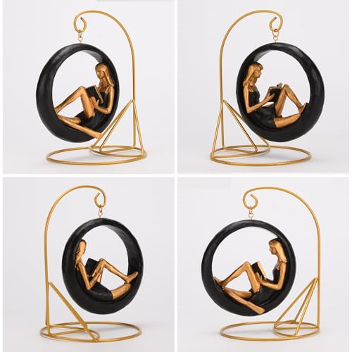 Figura Estatua Resina Mujer Yoga Leyendo 7.1" Alto miniatura 4