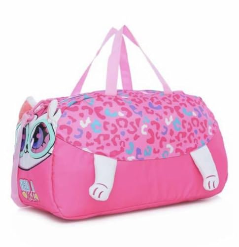 Image of 3D Design Duffle Bag for Kids & Adult| Large Compartment Foldable Luggage with Shoulder Strap | Lightweight Travel & Short Trips Storage Organizer for Women (Cat)