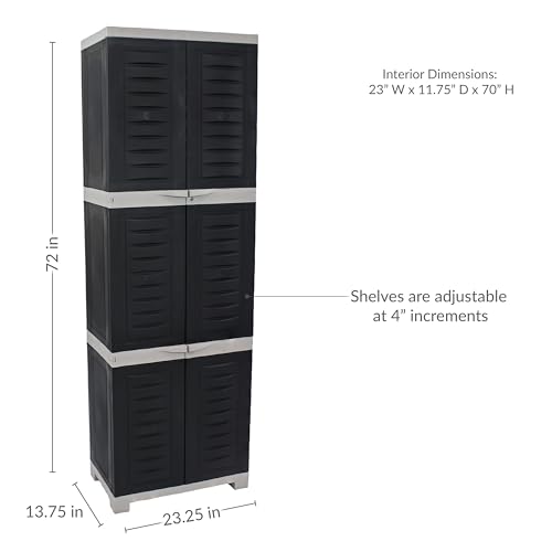 Image of Sunnydaze 72 inch Garage Storage Cabinet with Locking Doors & Shelves, Gray