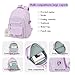 PRLINJSK Girls Backpack for College High Middle School Student, Cute Aesthetic Bookbag for Teens Women with Accessories，Purple