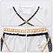 Girls 3 Piece Idol Singer Rumi Costume Kids Golden Set with Star Emblem Chain Graphic Demon Cosplay Hunters Costume for Kids Halloween Costumes Performance EN178L