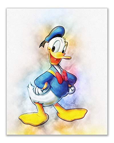 Bigwigprints Mickey Mouse Original Watercolor Prints Set Of 6 Wall Art Prints For Kids Room Wall Decor (8 X 10 Inch) Minnie Donald Daisy Duck Pluto Goofy thumb #6