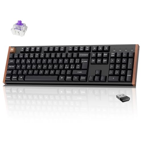 Keychron K10 HE Tastiera Magnetici Wireless, Layout Italiano ISO, 2.4GHz/Bluetooth 5.2, Punto di Attuazione Rapida, Telaio in Alluminio e Legno, RGB, per Windows e macOS, Interruttori a Effetto Hall