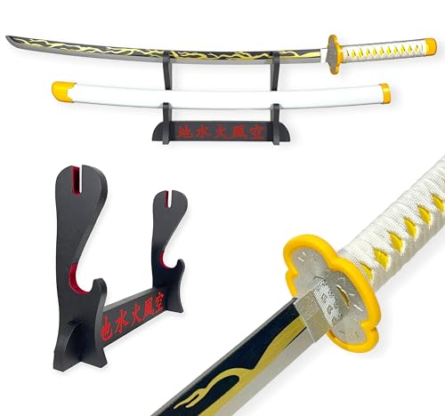 FEENOMENN Demon Slayer : Kimetsu No Yaiba - Katana Replica Hoja de Madera - ZENITSU AGATSUMA