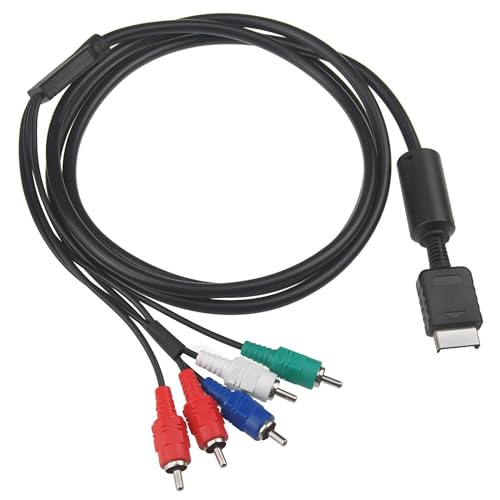 Image of Mak World HD Component AV Video-Audio Cable Cord for Sony Playstation 2 3 PS2 PS3 Slim Pro 5 RCA AV Cable for Television, PlayStation (Black)