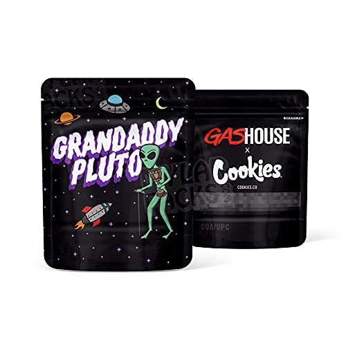 25 Pack - Grandaddy Pluto EMPTY 4x5 Smell Proof Resealable Mylar Bags Zip Lock Packaging Premium Food Grade Plastic For Food Storage by MylarPacks.com