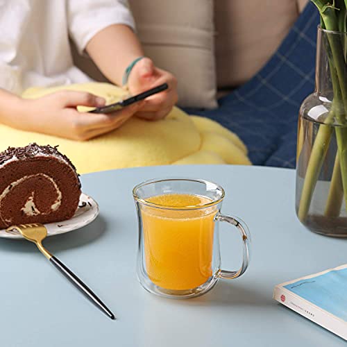 Comsaf Double Walled Glass Coffee Mugs (8Oz/250Ml), Insulated Borosilicate Glass Cups With Handle, Cappuccino Cups For Tea, Coffee, Latte Set Of 4 #TOP7