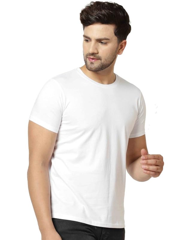 Image of London Hills Solid Cotton Blend Half Sleeve Regular Men Round Neck Tshirts | T Shirt For Man | Tshirt | Shirts Men | Tshirt For Man | T-shirt | T-shirts | Stylish | Gym Wear For Workout | MultiColored