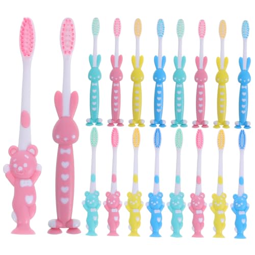 Veemoon 32 Stück Kinderzahnbürsten Hasen & Bären