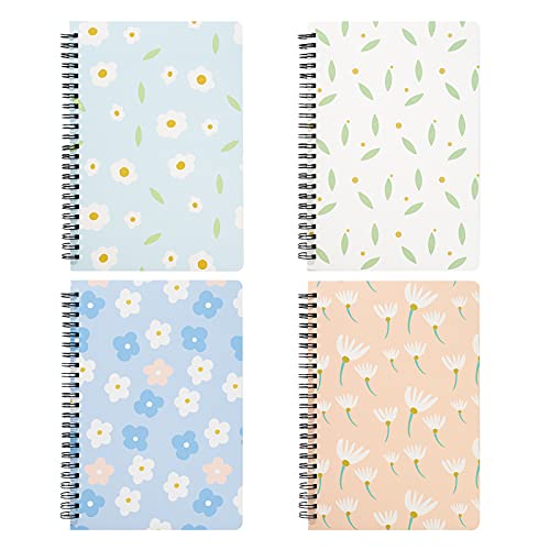 Rhuyoshn 4 Pack Cute Spiral Notebooks 6 × 8 Inch, Women Journals, Wide Ruled Hardcover For School Students Kids Girls, 80 Sheets/160 Pages #TOP22