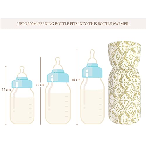 Image of Crane Baby Polyester Portable Bottle Cover /Warmer, Kendi Collection (Pack Of 2, 19 X 8 X 8 Cm, Fits Upto 330Ml Bottle),Multicolor