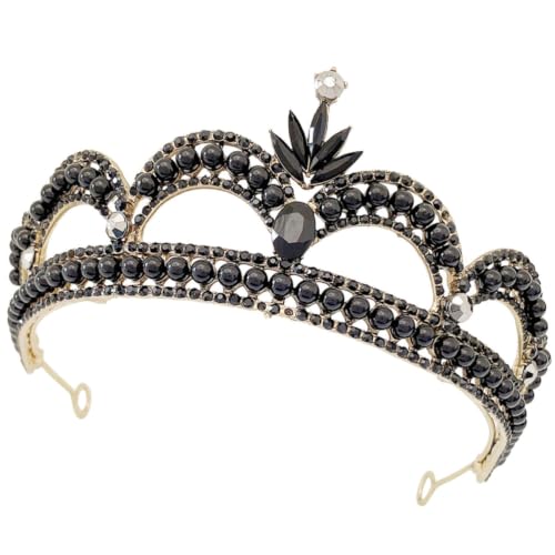 Corona negra para boda evita caídas aleación de zinc tiara duradera novia