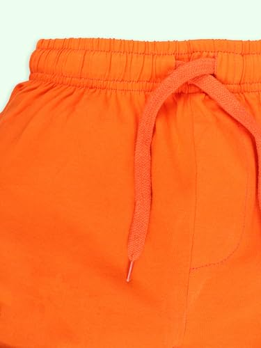 Image of KiddoPanti Boys Solid Knee-Length Basic Short | 100% Cotton Knit Fabric | Comfortable Fit with Elastic Waistband and Functional Drawcord | 2 Front Pockets Half Pant | Boys Shorts