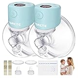 TSRETE Breast Pump, Double Wearable Breast Pump, Electric Hands-Free Breast Pumps with 2 Modes, 9 Le