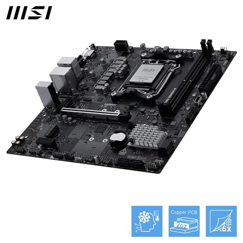 MSI PRO B840M-B Motherboard, mATX - Supports AMD Ryzen 9000/8000 / 7000 Processors, AM5 - DDR5 Memory Boost (8000+ MT/s OC), PCIe 4.0 x16, M.2 Gen4, 2.5G LAN - image 4