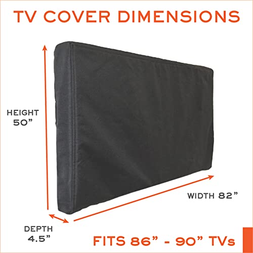 Outdoor TV Cover 86-90 inch - WITH ZIPPER, Weatherproof, Waterproof 360 degrees protection, Soft Non Scratch Interior - Black by Bozzcovers - Image 2