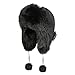 Women Fashion Trapper Hat Girl Winter Skiing Hat Ear-Flap Faux Fur Warm Aviator Hat Windproof Russia Hooded with Furry Ball Black