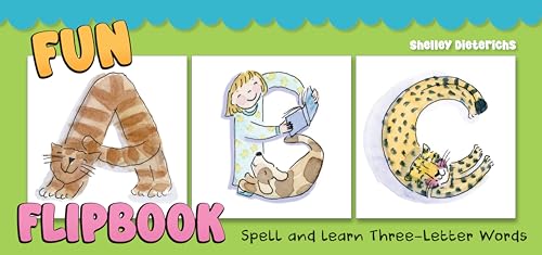 Fun ABC Flipbook: Spell and Learn Three-Letter Words (Happy Fox Books) Alphabet Book for Kids Ages 2-5 to Learn Over 1,000 Words - Child-Safe Spiral Binding, Backer Card, and Extra-Thick Paper