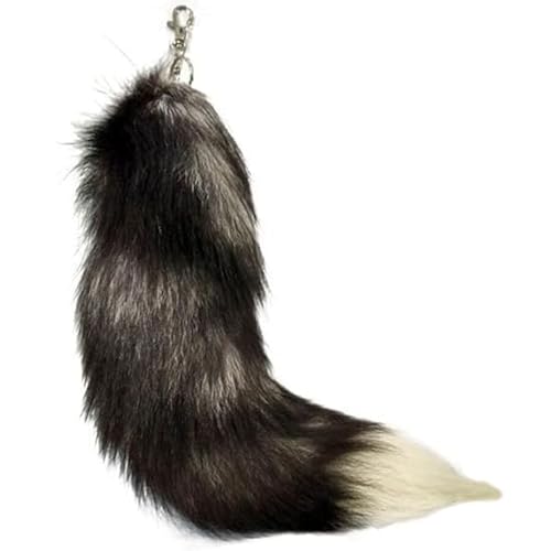 Nocyclonic Therian Tail, Fuchsschwanz Anhänger Kunstfell 40cm, Furry Fox Tail, Fell Schwanz Keychaiâ€¦ – Miniatur