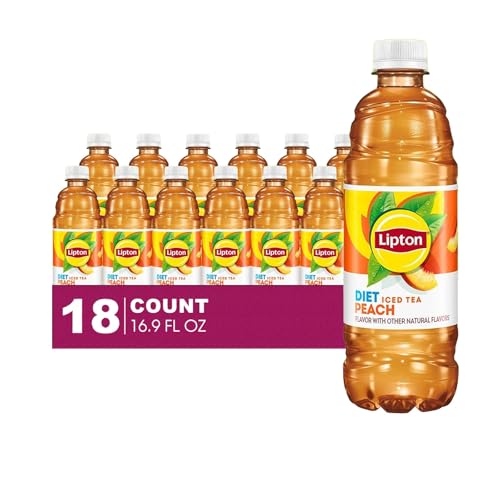 Lipton Diet 18-Pack Diet Peach Iced Black Tea Plastic Bottle 16.9 fl oz