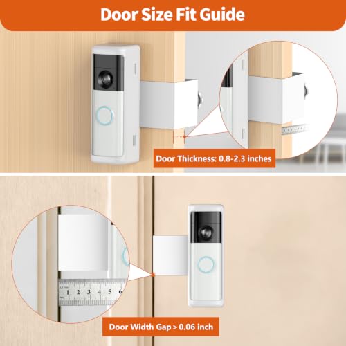 Image of No-Drill Doorbell Mount with Rain Cover, Anti-Theft Door Bracket Compatible with Battery Doorbell /Plus /Pro(2026 Model),Quick Install Doorbell Camera Holder for Rental Apartment,White