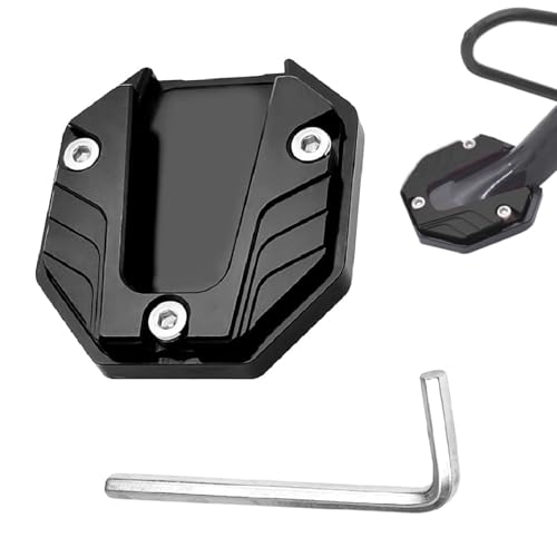 Motorradseitenständer, Verlängerungsplatte Seitenständer Verlängerung, Motorradständer,Anti-Verschleiß und Langlebig, CNC-Aluminiumlegierung für Platte, Polsterung Platte Seitenständer Motorrad