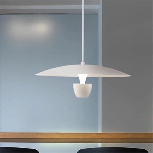 Partenopea® Lampadario Moderno a Sospensione ferro verniciato finish opaco lampada led integrata Potenza 11W - 35cm lunghezza filo 120 cm (Bianco luce calda)