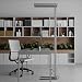 Arcchio LED Büro Stehlampe dimmbar silber, Bürolampe Uplight und Downlight Deckenfluter 6000lm 4000K Standleuchte Office Büro-Stehleuchte