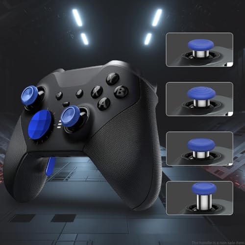 Image of CHARM FOCUS 16-in-1 Metal Thumbsticks Replacement Kits for Xbox Elite Series 2, Xbox Elite 2 Controller Accessories, Includes Magnetic Joysticks, Paddles, Silicone Caps, D-Pads, 1 Tool (Blue)