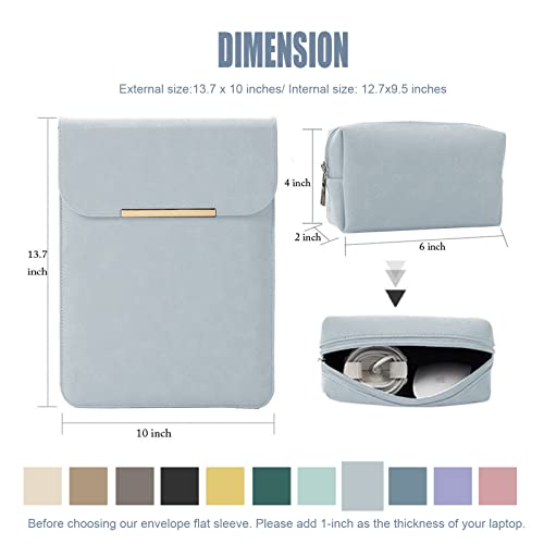 Kalidi 13.3-14 Inch Laptop Sleeve Case Faux Suede Leather For 13.3 13.5 13.6 14 Inches Macbook Air Pro Retina 13"-14" Surface Pro With Pouch #TOP1