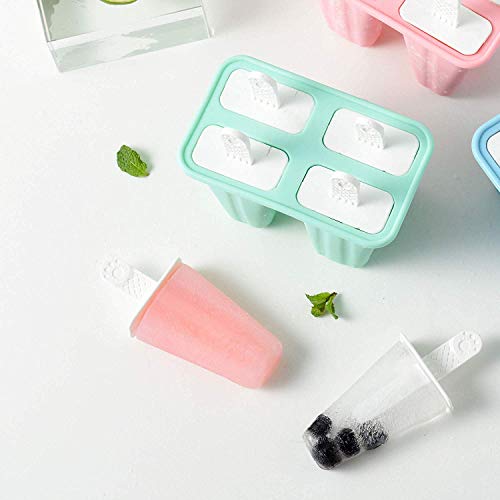 Popsicle Molds 4 Pieces Silicone Ice Pop Molds BPA Free Popsicle Mold Reusable Easy Release Ice Pop Maker