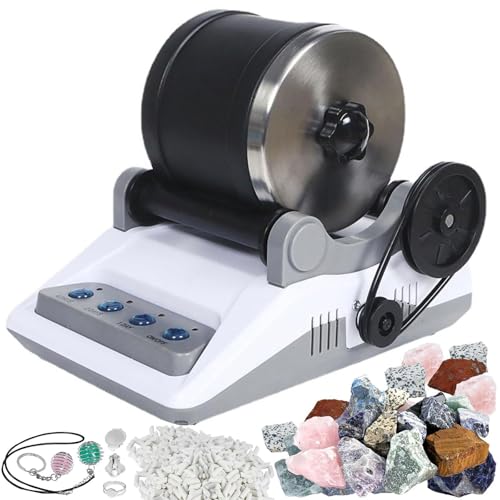 Rock Tumbler Machine Kit Elektryczny młynek do kamieni szlachetnych, z timerem, zdejmowany, DIY, polerka do kamienia, kompletny zestaw narzędzi do polerowania i prezentów