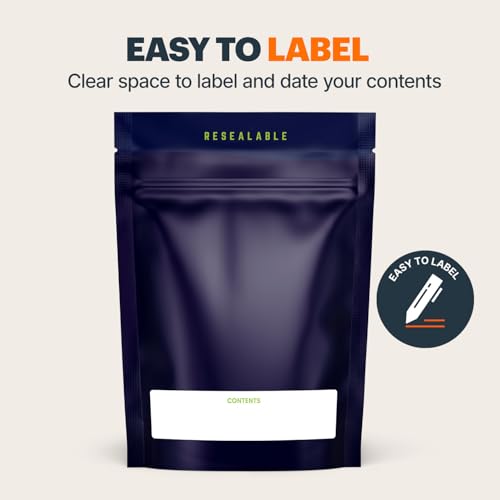 Funky Pablo - 100 x Aluminium Foil lined Mylar bags, Ziplock Storage Pouches, Baggies, Food or Craft Use (9.8cm x 13cm)