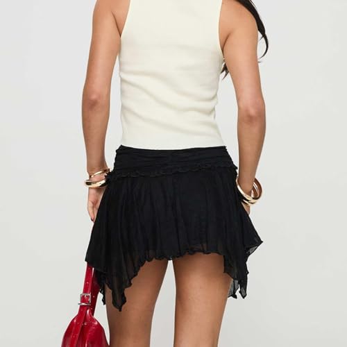 Women Lace Trim Skirt Y2k Silk Satin Half Slip Short Skirt Low Waist A Line Mini Skirts 00s Teen Girls Streetwear3