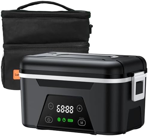 Cordless Heated Lunch Box for Adults, 1.5L (6 Cups) Portable Elec...