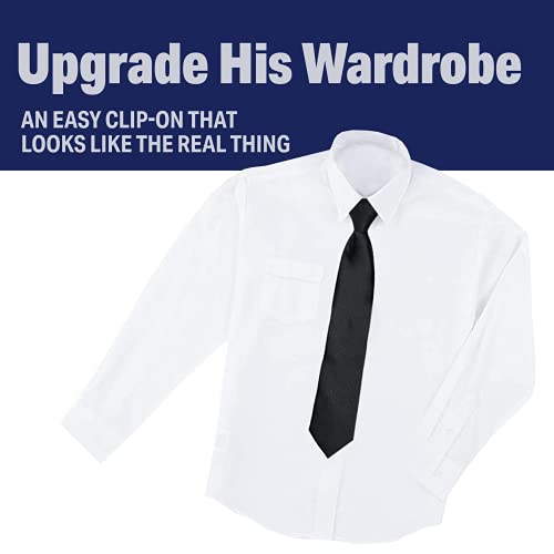 Luther Pike Seattle 8525843957 Handmade Clip On Ties For Boys Woven Black Ties: thumb #4