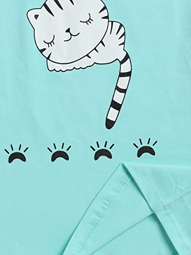 Image of Girls Set of Cotton CartoonPrinted Tshirt Pajama Regular Fit