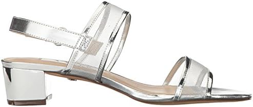 NINA Ganice - Women's Mesh Block Low-Heel Hook & Loop Dressy Sandal Shoes - Silver M075 | Image 5